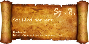 Szilárd Norbert névjegykártya