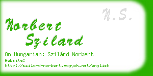 norbert szilard business card