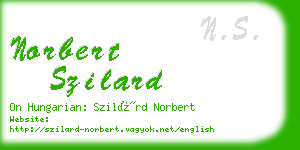 norbert szilard business card
